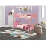 Albury Twin Bunk Bed In Pink Finish