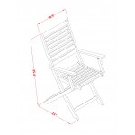 Solid Acacia Wood Outside Patio Folding Chair With Arm Rest -Set Of Two