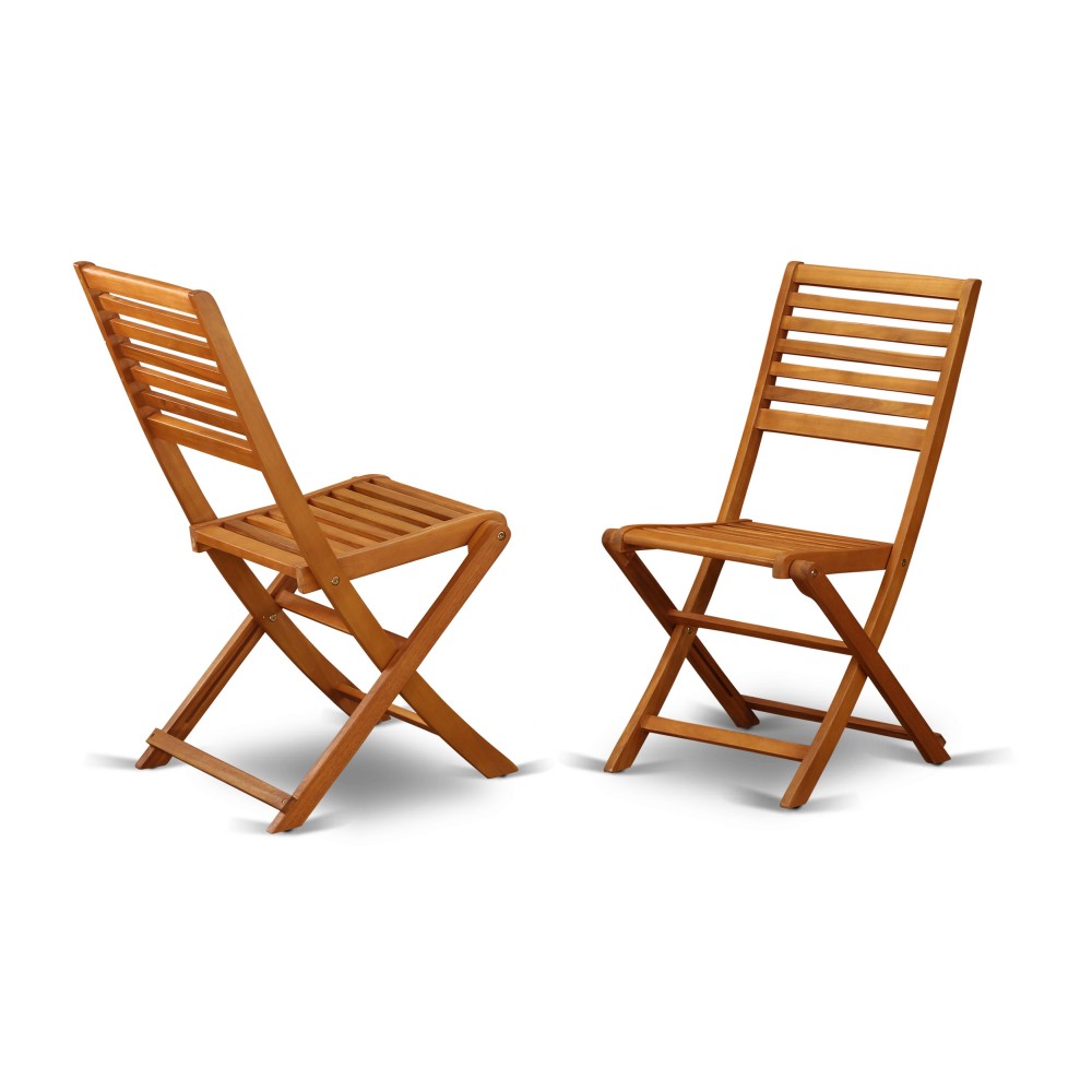 Solid Acacia Solid Wood Outdoor-Furniture Side Foldable Chair-Set Of Two