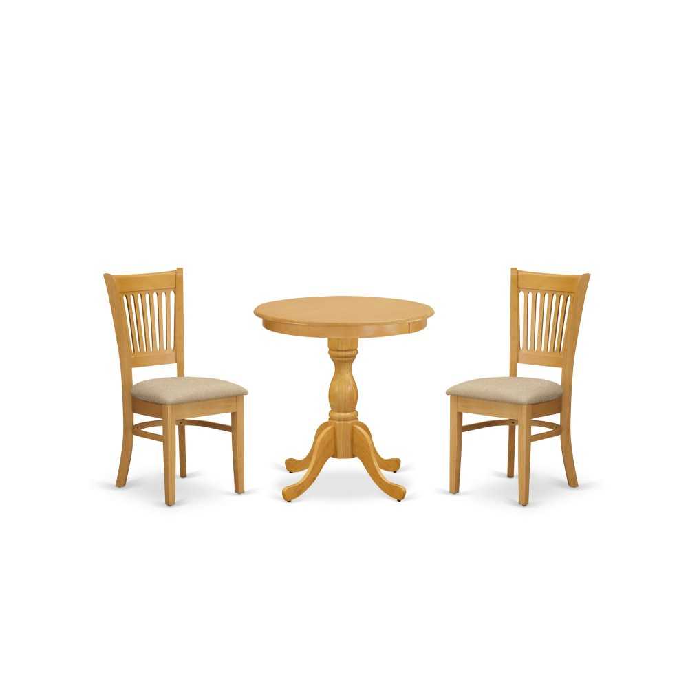 3-Pc Dining Room Table Set 2 Dining Room Chairs, 1 Kitchen Dining Table (Oak)