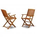 Solid Acacia Wood Balcony Folding Arm Chair -Set Of Two - Set Of 2