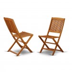 Solid Acacia Wooden Patio Folding Side Chair -Set Of Two - Set Of 2