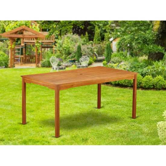 Rectangular Terrace Acacia Wood Dining Table, Natural Oil- Extension Butterfly Leaf