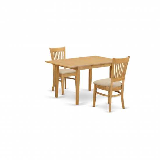 3 Pc Dining Room Set - Small Dining Table And 2 Dinette Chairs