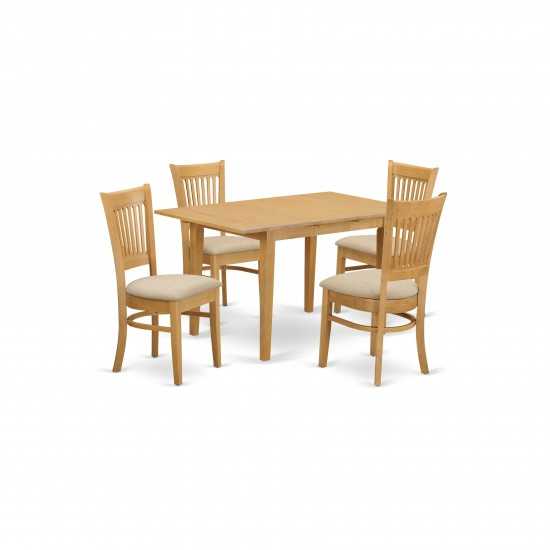 5 Pc Table And Chairs Set - Kitchen Dinette Table And 4 Kitchen Dining Chairs