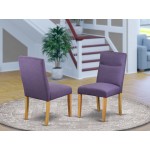 Beasley Parson Chair With Oakleg And Linen Fabric-Dahlia Color - Set Of 2