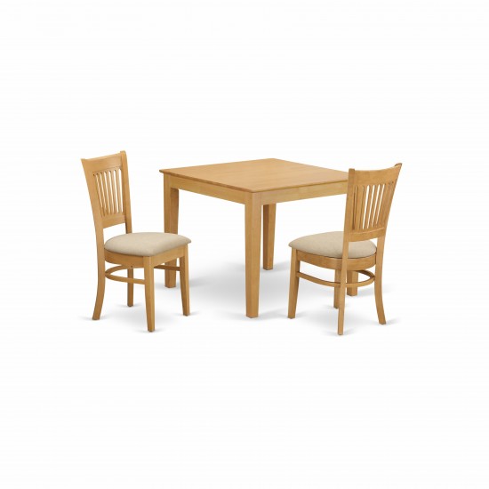 3 Pc Dining Room Set - Kitchen Dinette Table And 2 Dining Chairs