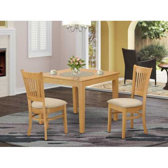 3 Pc Dining Room Set - Kitchen Dinette Table And 2 Dining Chairs