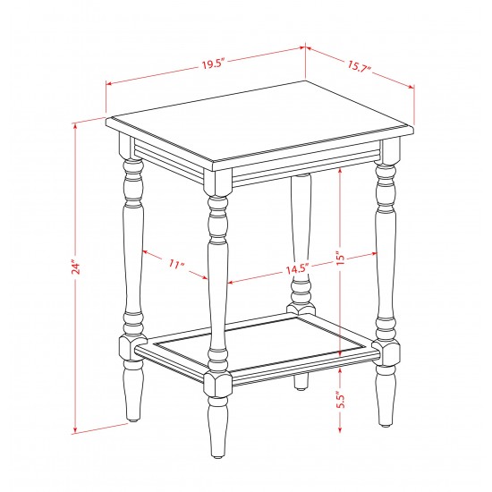 End Table, Open Storage Shelf Night Stand For Small Spaces, Antique Walnut