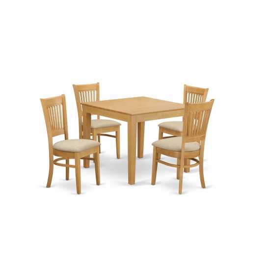 5 Pc Table And Chairs Set - Kitchen Table And 4 Dining Chairs