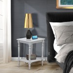 Nightstand, Open Storage Shelf, Side Table For Small Spaces, Urban Gray