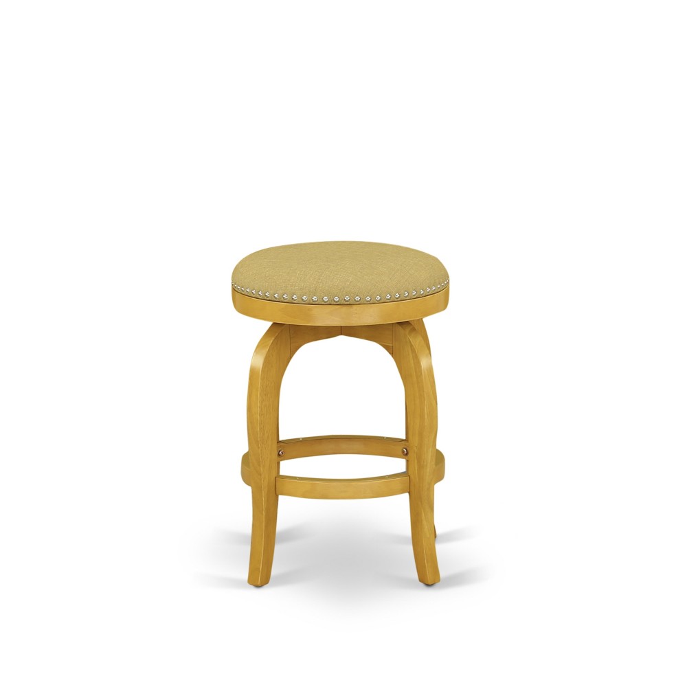 Swivel Backless Barstool 24'' Seat Height, Oak Leg And Pu Leather Vegas Gold Swivel Backless Barstool 24'' Seat Height, Oak Leg And Pu Leather Vegas Gold