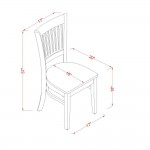 3 Pc Kitchen Dining Set, Oak Table, 2 Oak Chairs For Room, Slatted Back, Oak Finish