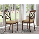 Boston X-Back Dining Chair With Faux Leather Fabric Seat - Set Of 2