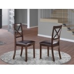 Boston X-Back Chair For Dining Room, Faux Leather Upholstered Seat - Set Of 2