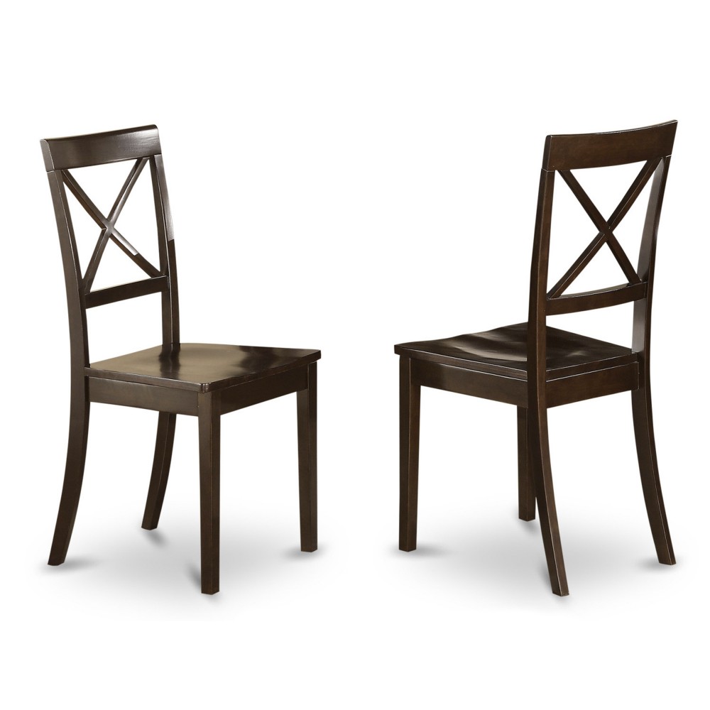 Boston X-Back Kitchen Chair With Wood Seat - Set Of 2