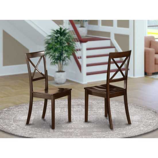 Boston X-Back Kitchen Chair With Wood Seat - Set Of 2