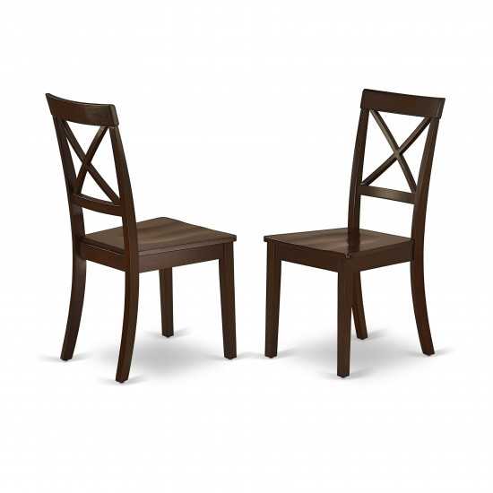 Boston Chair Wood Seat In Black And Cherry Finish - Set Of 2