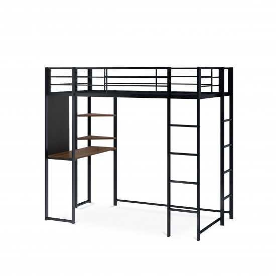 Buckland Twin Loft Bed In Powder Coating Black Color