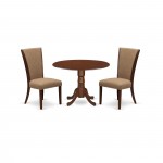 A Dining Set Of Two Chairs, Light Sable Color, Beautiful Table, Mahogany Finish