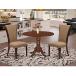 A Dining Set Of Two Chairs, Light Sable Color, Beautiful Table, Mahogany Finish