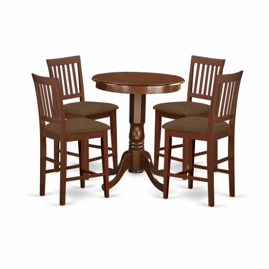 5 Pc Counter Height Pub Set - High Table And 4 Kitchen Dining Chairs