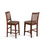 3 Pc Dining Counter Height Set - Dining Table, 2 Counter Height Chairs, Mahogany