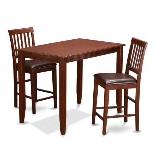 3 Pc Counter Height Dining Set-Counter Height Table And 2 Kitchen Chairs