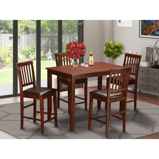 5 Pc Counter Height Dining Set-High Table And 4 Kitchen Chairs