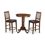 3 Pc Counter Height Dining Set - Small Kitchen Table And 2 Bar Stools