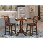 3 Pc Counter Height Dining Set - Small Kitchen Table And 2 Bar Stools
