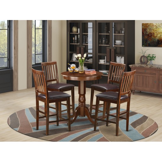 5 Pc Counter Height Dining Set - Counter Height Table And 4 Kitchen Bar Stool