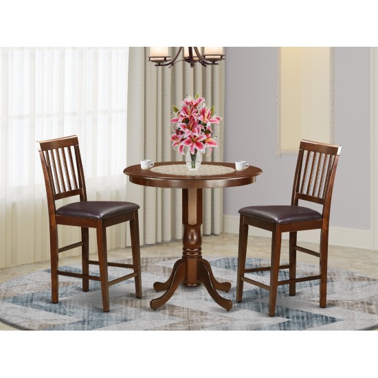 3 Pc Pub Table Set-Pub Table And 2 Counter Height Chairs