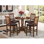 5 Pc Pub Table Set - High Table And 4 Bar Stools With Backs