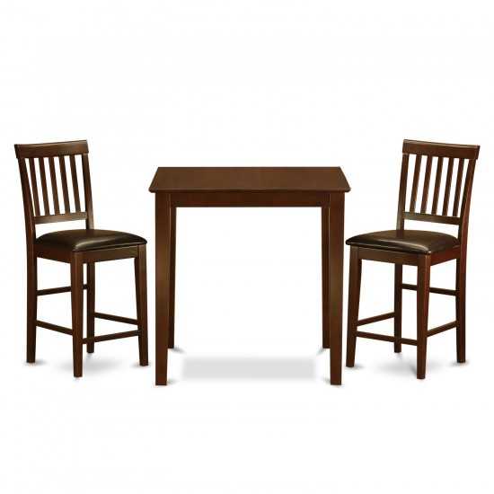 3 Pc Counter Height Dining Set-Square Pub Table And 2 Stools