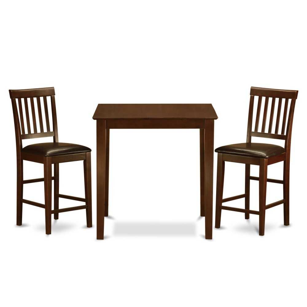 3 Pc Counter Height Dining Set-Square Pub Table And 2 Stools