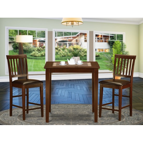 3 Pc Counter Height Dining Set-Square Pub Table And 2 Stools