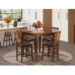 5 Pc Counter Height Table-Square Gathering Table And 4 Stools