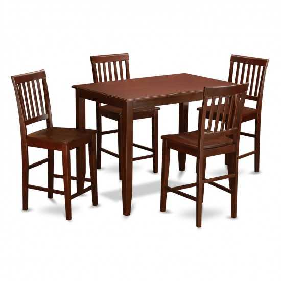 5 Pc Counter Height Dining Set-High Table And 4 Dinette Chairs