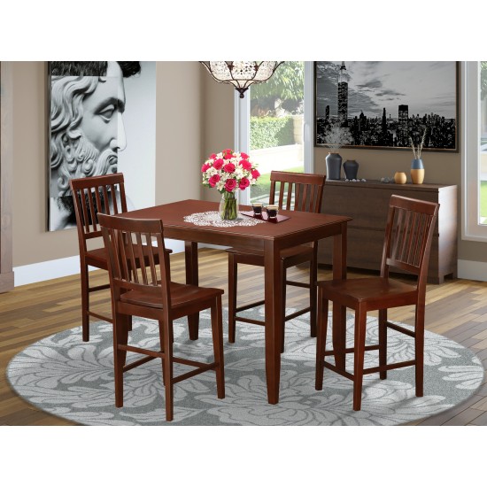 5 Pc Counter Height Dining Set-High Table And 4 Dinette Chairs