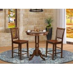 3 Pc Counter Height Table, Chair Set-Pub Table, 2 Counter Height Chairs, Mahogany