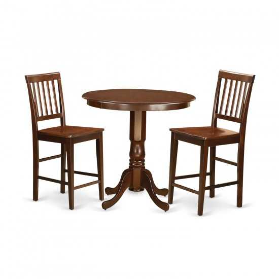 3 Pc Dining Counter Height Set - High Top Table And 2 Dining Chairs