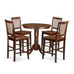 Javn5-Mah-W 5 Pc Dining Counter Height Set-Pub Table And 4 Dining Chairs