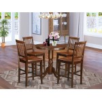 Javn5-Mah-W 5 Pc Dining Counter Height Set-Pub Table And 4 Dining Chairs