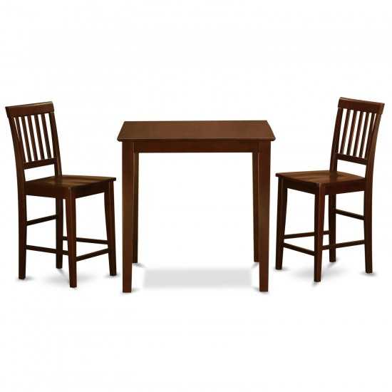 3 Pc Pub Table Set-Counter Height Table And 2 Kitchen Chairs