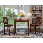 3 Pc Pub Table Set-Counter Height Table And 2 Kitchen Chairs