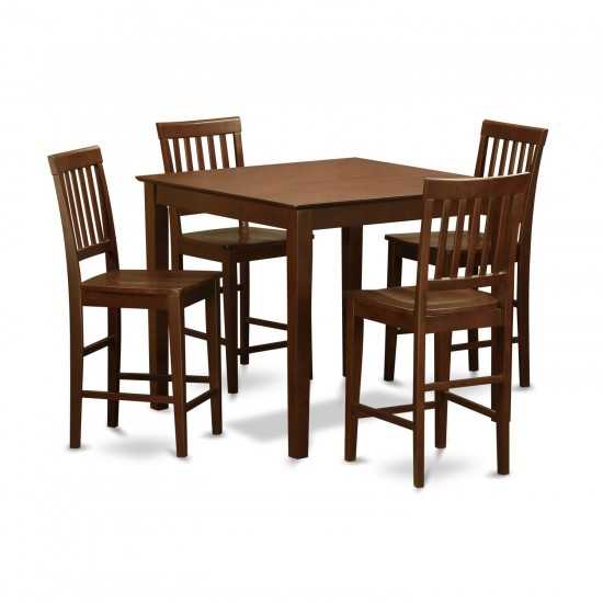 5 Pc Pub Table Set-Counter Height Table And 4 Kitchen Chairs