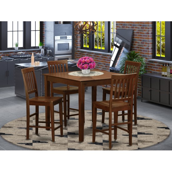 5 Pc Pub Table Set-Counter Height Table And 4 Kitchen Chairs