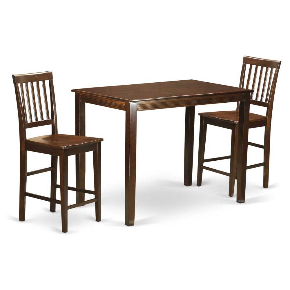 3 Pc Counter Height Table, Chair Set - High Table, 2 Counter Height Chairs.