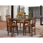 Yavn5-Mah-W 5 Pc Dining Counter Height Set-Pub Table And 4 Dining Chairs